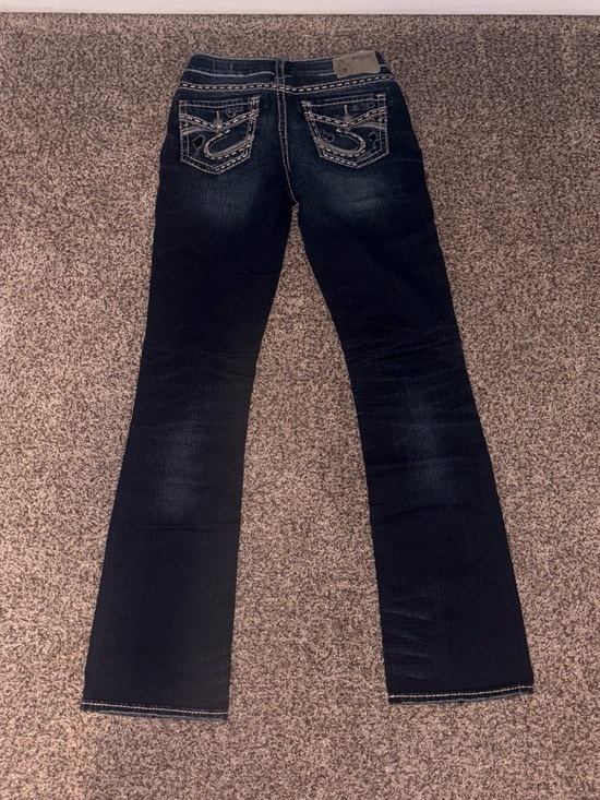Silver Jeans Denim - Women’s Dark Blue Embroidered Pocket Silver Jeans